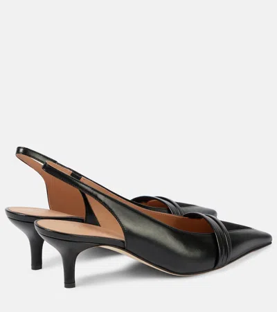 Malone Souliers Tanner 45 Leather Slingback Pumps In Black