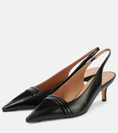 Malone Souliers Tanner 45 Leather Slingback Pumps In Black