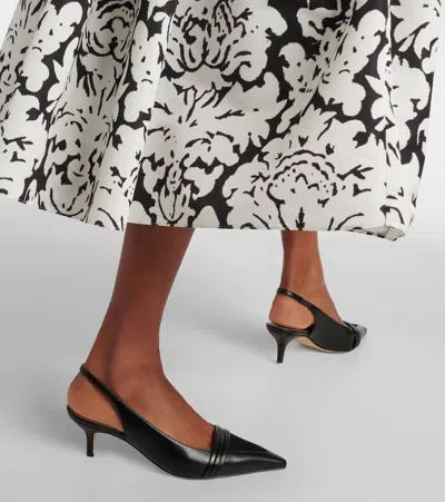 Malone Souliers Tanner 45 Leather Slingback Pumps In Black