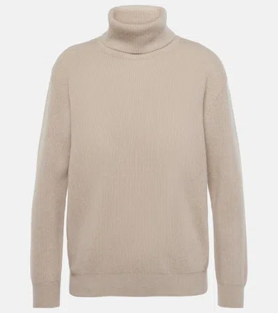 Brunello Cucinelli Monili Cashmere Turtleneck Sweater In Neutrals