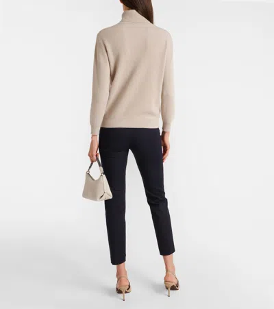 Brunello Cucinelli Monili Cashmere Turtleneck Sweater In Neutrals