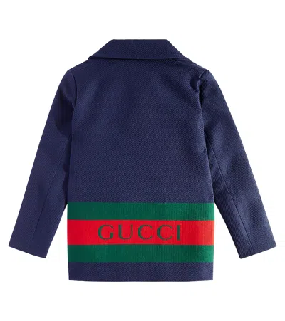 Gucci Wool-blend Coat In Blue