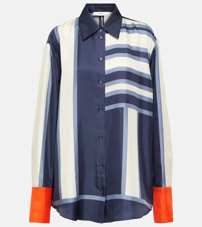 Sir Dazed Printed Silk Shirt In Blue