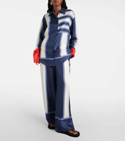 Sir Dazed Printed Silk Shirt In Blue