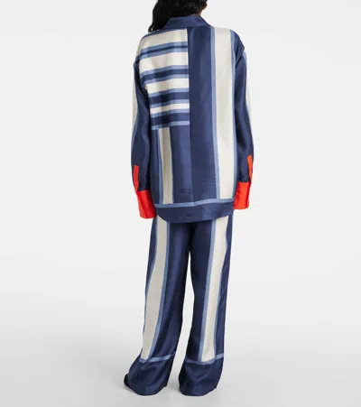 Sir Dazed Printed Silk Shirt In Blue