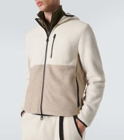 Loro Piana Cashmere Fleece Hoodie In White