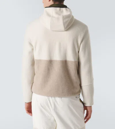 Loro Piana Cashmere Fleece Hoodie In White