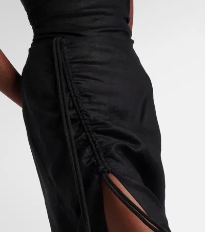 Sir Josefina Linen Maxi Skirt In Black