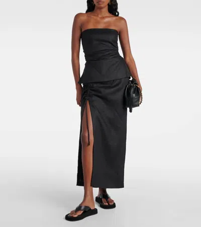 Sir Josefina Linen Maxi Skirt In Black