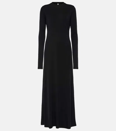 Totême Lyocell Jersey Maxi Dress In Black