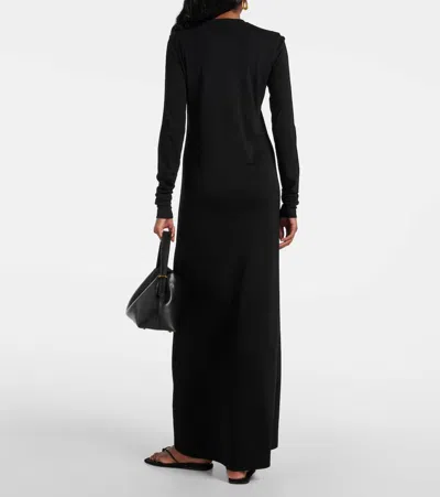 Totême Lyocell Jersey Maxi Dress In Black