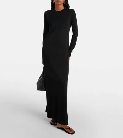 Totême Lyocell Jersey Maxi Dress In Black