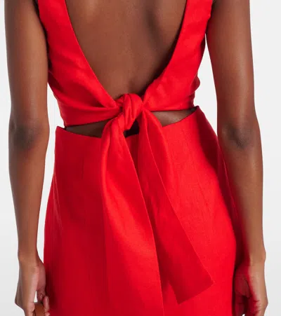 Sir Iris Linen Minidress In Red