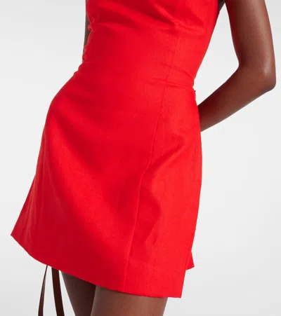 Sir Iris Linen Minidress In Red