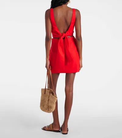 Sir Iris Linen Minidress In Red