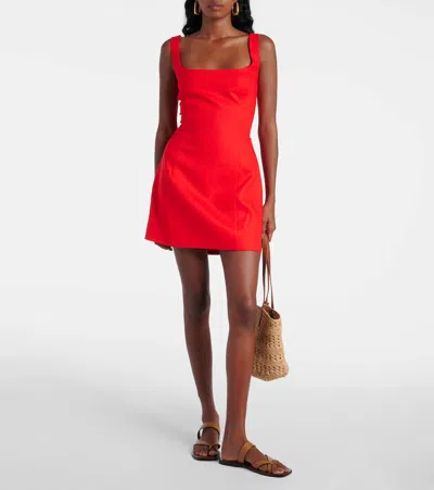 Sir Iris Linen Minidress In Red
