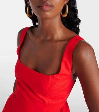 Sir Iris Linen Minidress In Red
