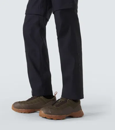 Loro Piana High-rise Wool-blend Track Pants In Black
