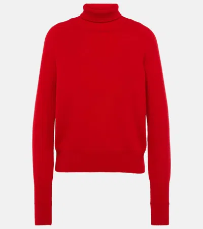 Victoria Beckham Wool Double Layer Top With Sheer Underlay In Red