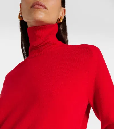 Victoria Beckham Wool Double Layer Top With Sheer Underlay In Red