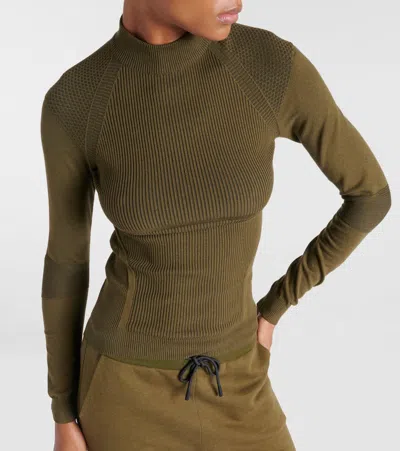 Loro Piana Ribbed-knit Silk-blend Sweater In Green