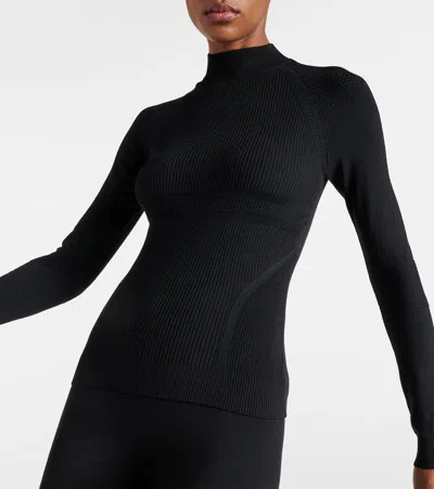 Loro Piana Ribbed-knit Silk-blend Sweater In Black
