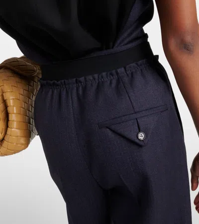 Bottega Veneta Women Striped Wool Pants In Blue