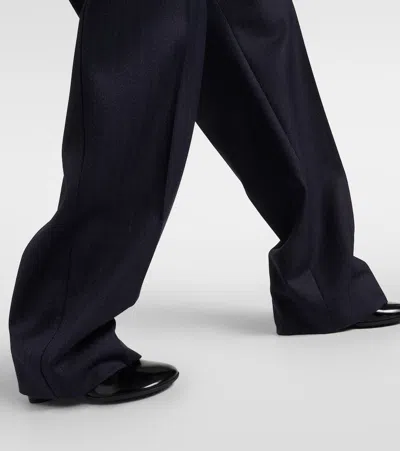 Bottega Veneta Women Striped Wool Pants In Blue