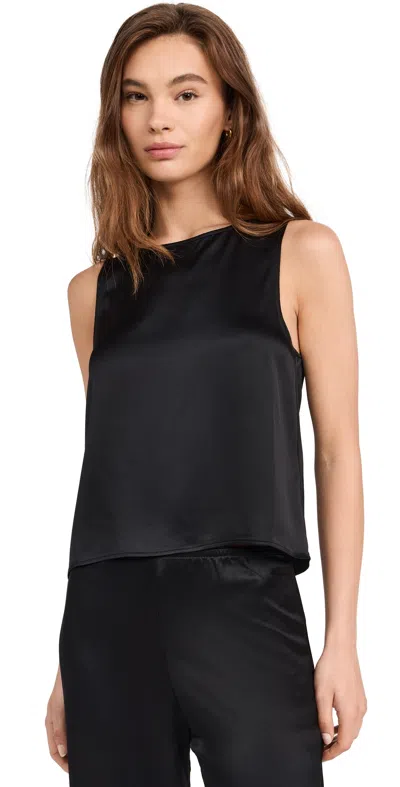 Leset Barb Sleeveless Crew Top In Black
