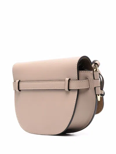 Shop Loewe Gate Dual Mini Leather Crossbody Bag In Beige