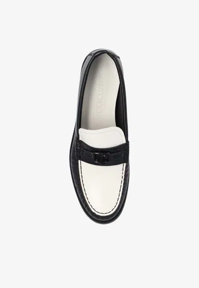 Jimmy Choo Mocassini Addie In Pelle Bicolor Donna In Black