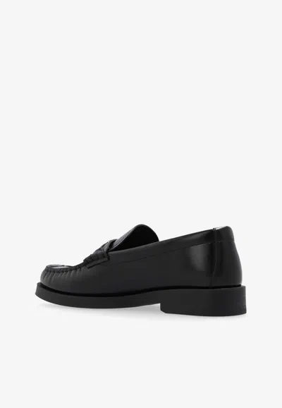 Shop Jimmy Choo Addie Calf Leather Loafers In Black