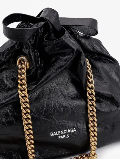 Shop Balenciaga Woman Crush Woman Black Bucket Bags