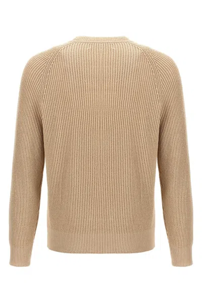 Shop Brunello Cucinelli Men Crew Neck Sweater In Cream