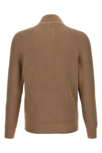 Shop Brunello Cucinelli Men Knit Cardigan In Cream