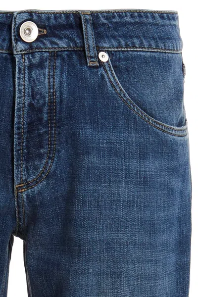 Shop Brunello Cucinelli Men Stone Wash Denim Jeans In Blue