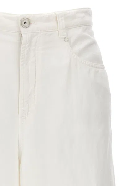 Brunello Cucinelli Palazzo Jeans In White