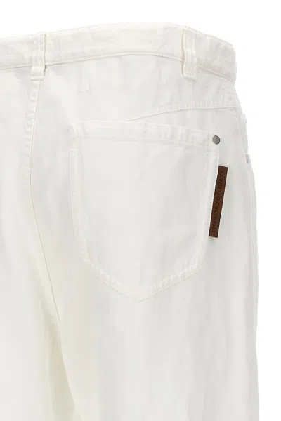Brunello Cucinelli Palazzo Jeans In White