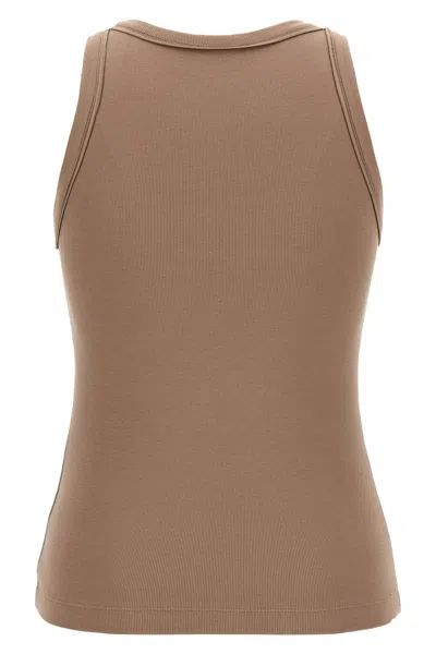Shop Brunello Cucinelli Women Ribbed Top In Brown