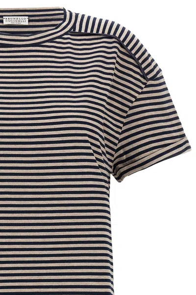 Shop Brunello Cucinelli Women Striped T-shirt In Multicolor