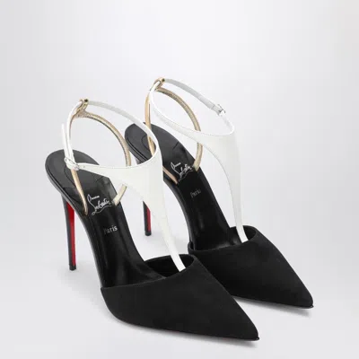 Shop Christian Louboutin Nappa Leather And Suede Black/white Athina Pump Women