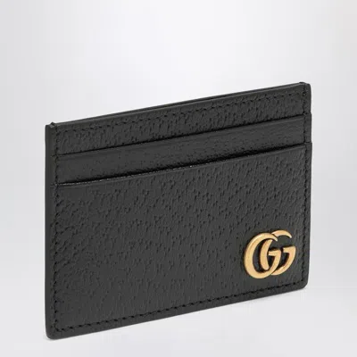 Gucci Gg Marmont Black Leather Money Clip Men In Black