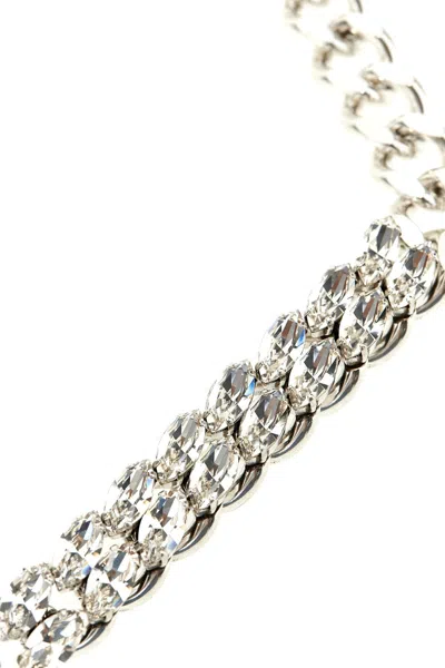 Shop Isabel Marant Women Crystal Chain Necklace In Silver