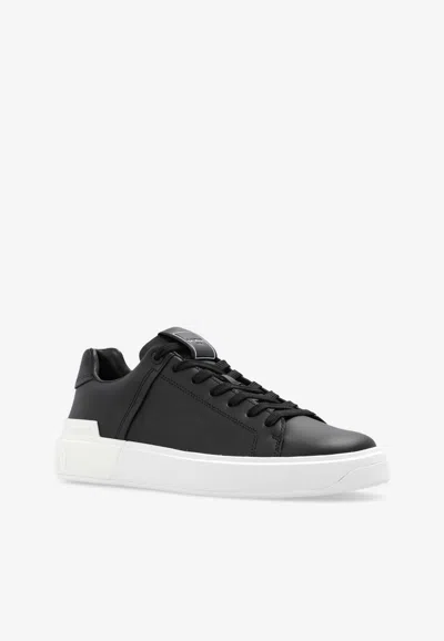 Shop Balmain B-court Low-top Sneakers In Black