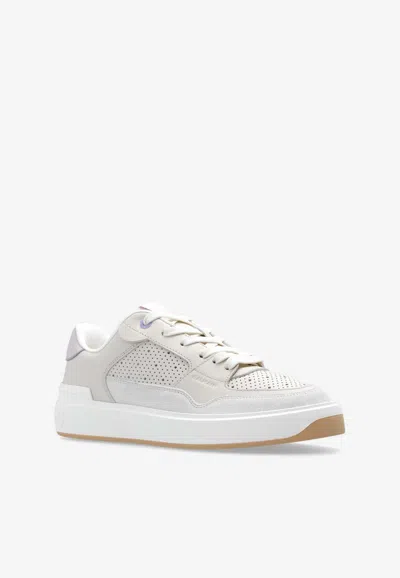 Balmain B-cout Flip Leather Sneakers In Beige