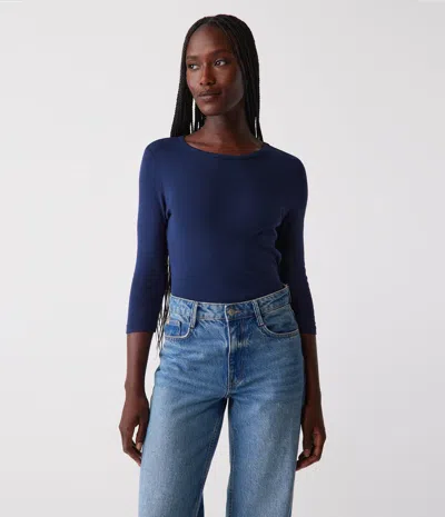 Michael Stars Dakota 3/4 Sleeve Tee In Nocturnal