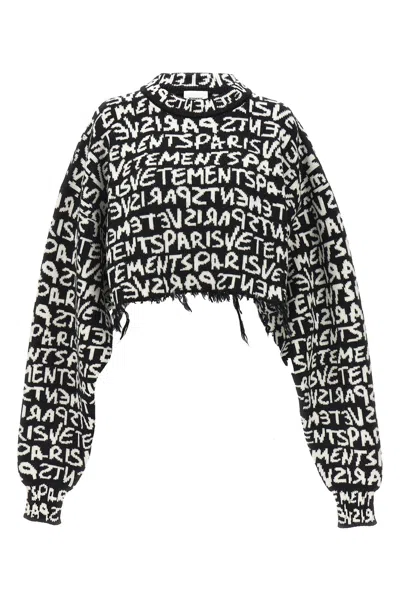 Shop Vetements Women 'graffiti Monogram' Sweater In Multicolor