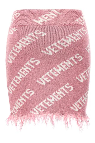 Vetements Woman Mini Skirt Pink Size S Merino Wool In Pink
