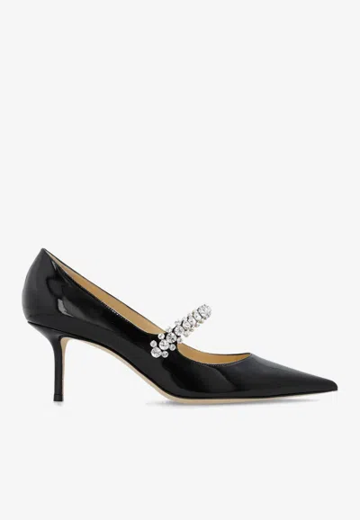Jimmy Choo Bing 65mm Crystal-embellished Patent-leather Pumps In Black