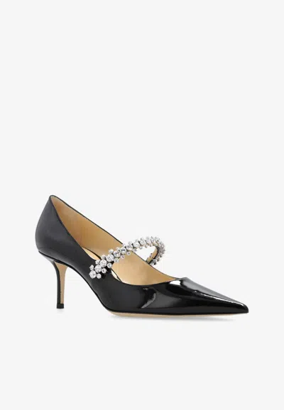 Jimmy Choo Bing 65mm Crystal-embellished Patent-leather Pumps In Black